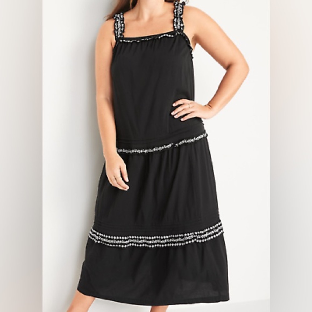 Old Navy Sleeveless Lightweight Tiered Midi Swing Dress size Extra Large